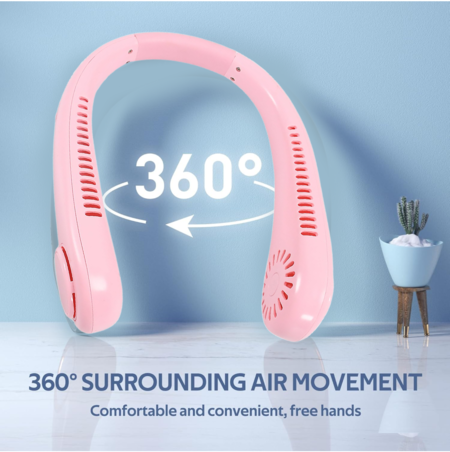Portable Neck Fan Holiday Hands Free Bladeless Neck Fan